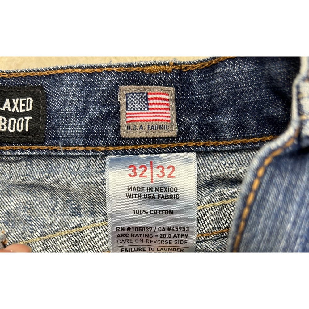 Ariat FR M4 Bootcut Jeans Mens 32x32 Blue Denim Relaxed Fit Western Workwear - Picture 10 of 16
